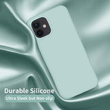 Cordking Designed for iPhone 12 Case, Designed for iPhone 12 Pro Case, Silicone Shockproof Phone Case with [Soft Anti-Scratch Microfiber Lining] 6.1 inch, Mint Green