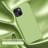 Cordking for iPhone 13 Case, iPhone 14 Case, Silicone Ultra Slim Shockproof Protective Phone Case with [Soft Anti-Scratch Microfiber Lining], 6.1 inch, Tea Green