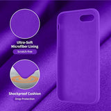 Cordking iPhone SE Case 2022/2020, iPhone 7 8 Case, Silicone Ultra Slim Shockproof Phone Case with [Soft Microfiber Lining], 4.7 inch, Neon Purple