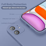 Cordking iPhone 11 Case, Silicone [Square Edges] & [Camera Protecion] Upgraded Phone Case with Soft Anti-Scratch Microfiber Lining, 6.1 inch, Lavender Gray