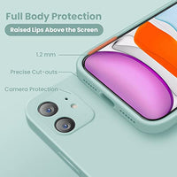 Cordking iPhone 11 Case, Silicone [Square Edges] & [Camera Protecion] Upgraded Phone Case with Soft Anti-Scratch Microfiber Lining, 6.1 inch, Mint Green