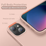 Cordking for iPhone 13 Case, iPhone 14 Case, Silicone Ultra Slim Shockproof Protective Phone Case with [Soft Anti-Scratch Microfiber Lining], 6.1 inch, Pinksand