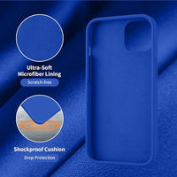 Cordking for iPhone 13 Case, iPhone 14 Case, Silicone Ultra Slim Shockproof Protective Phone Case with [Soft Anti-Scratch Microfiber Lining], 6.1 inch, Klein Blue