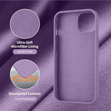 Cordking for iPhone 13 Case, iPhone 14 Case, Silicone Ultra Slim Shockproof Protective Phone Case with [Soft Anti-Scratch Microfiber Lining], 6.1 inch, Light Purple