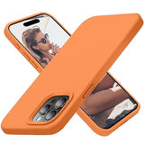 Cordking Designed for iPhone 15 Pro Max Case, Silicone Ultra Slim Shockproof iPhone 15 ProMax Case with [Soft Anti-Scratch Microfiber Lining], 6.7 inch, Kumquat