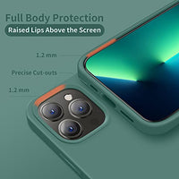 Cordking Designed for iPhone 13 Pro Case, Silicone Ultra Slim Shockproof Protective Phone Case with [Soft Anti-Scratch Microfiber Lining], 6.1 inch, Midnight Green