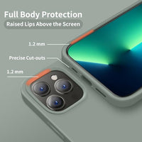 Cordking Designed for iPhone 13 Pro Max Case, Silicone Ultra Slim Shockproof Protective Phone Case with [Soft Anti-Scratch Microfiber Lining], 6.7 inch, Calke Green