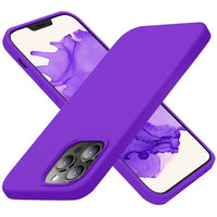 Cordking Designed for iPhone 13 Pro Max Case, Silicone Ultra Slim Shockproof Protective Phone Case with [Soft Anti-Scratch Microfiber Lining], 6.7 inch, Neon Purple