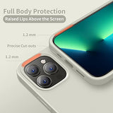 Cordking Designed for iPhone 13 Pro Max Case, Silicone Ultra Slim Shockproof Protective Phone Case with [Soft Anti-Scratch Microfiber Lining], 6.7 inch, Stone