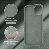 Cordking Designed for iPhone 12 Case, Designed for iPhone 12 Pro Case, Silicone Shockproof Phone Case with [Soft Anti-Scratch Microfiber Lining] 6.1 inch,Calke Green