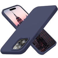 Cordking Designed for iPhone 15 Pro Case, Silicone Ultra Slim Shockproof Protective Phone Case with [Soft Anti-Scratch Microfiber Lining], 6.1 inch, Navy Blue