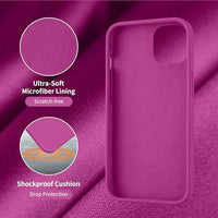 Cordking for iPhone 13 Case, iPhone 14 Case, Silicone Ultra Slim Shockproof Protective Phone Case with [Soft Anti-Scratch Microfiber Lining], 6.1 inch, Shocking Pink