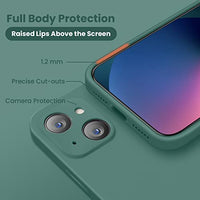 Cordking Designed for iPhone 13 Case, Silicone Full Cover [Enhanced Camera Protection] Shockproof Protective Phone Case with [Soft Anti-Scratch Microfiber Lining], 6.1 inch, Midnight Green