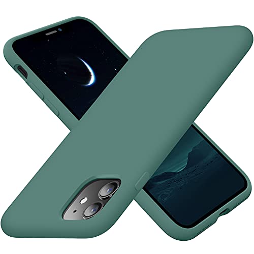 Cordking for iPhone 11 Case, Silicone Ultra Slim Shockproof Phone Case with [Soft Anti-Scratch Microfiber Lining], 6.1 inch, Midnight Green