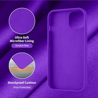 Cordking for iPhone 13 Case, iPhone 14 Case, Silicone Ultra Slim Shockproof Protective Phone Case with [Soft Anti-Scratch Microfiber Lining], 6.1 inch, Neon Purple