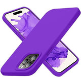 Cordking Designed for iPhone 15 Pro Max Case, Silicone Ultra Slim Shockproof iPhone 15 ProMax Case with [Soft Anti-Scratch Microfiber Lining], 6.7 inch, Neon Purple