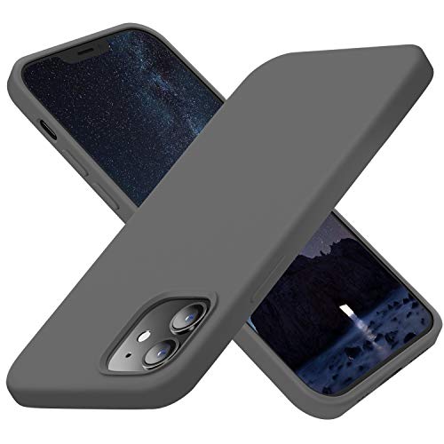 Cordking Designed for iPhone 12 Case, Designed for iPhone 12 Pro Case, Silicone Shockproof Phone Case with [Soft Anti-Scratch Microfiber Lining] 6.1 inch, Space Gray