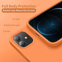 Cordking Designed for iPhone 12 Case, Designed for iPhone 12 Pro Case, Silicone Shockproof Phone Case with [Soft Anti-Scratch Microfiber Lining] 6.1 inch,Kumquat