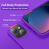 Cordking for iPhone 13 Case, iPhone 14 Case, Silicone Ultra Slim Shockproof Protective Phone Case with [Soft Anti-Scratch Microfiber Lining], 6.1 inch, Neon Purple