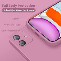 Cordking iPhone 11 Case, Silicone [Square Edges] & [Camera Protecion] Upgraded Phone Case with Soft Anti-Scratch Microfiber Lining, 6.1 inch, Lilac Purple