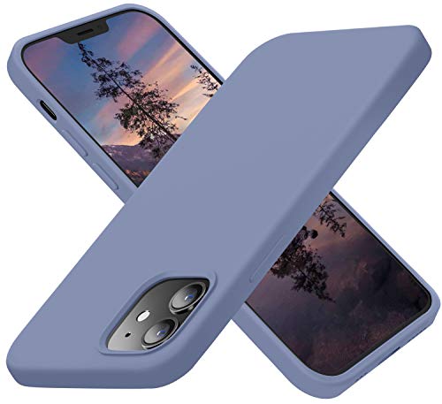 Cordking Designed for iPhone 12 Case, Designed for iPhone 12 Pro Case, Silicone Shockproof Phone Case with [Soft Anti-Scratch Microfiber Lining] 6.1 inch, Lavender Gray