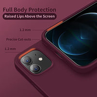 Cordking Designed for iPhone 12 Case, Designed for iPhone 12 Pro Case, Silicone Shockproof Phone Case with [Soft Anti-Scratch Microfiber Lining] 6.1 inch,Plum