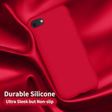 Cordking iPhone SE Case 2022/2020, iPhone 7 8 Case, Silicone Ultra Slim Shockproof Phone Case with [Soft Microfiber Lining], 4.7 inch, Deep Red