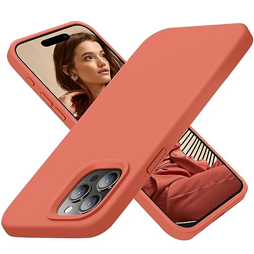 Cordking Designed for iPhone 15 Pro Max Case, Silicone Ultra Slim Shockproof iPhone 15 ProMax Case with [Soft Anti-Scratch Microfiber Lining], 6.7 inch, Pink Pomelo