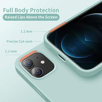 Cordking Designed for iPhone 12 Case, Designed for iPhone 12 Pro Case, Silicone Shockproof Phone Case with [Soft Anti-Scratch Microfiber Lining] 6.1 inch, Mint Green