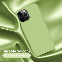 Cordking Designed for iPhone 13 Pro Case, Silicone Ultra Slim Shockproof Protective Phone Case with [Soft Anti-Scratch Microfiber Lining], 6.1 inch, Tea Green