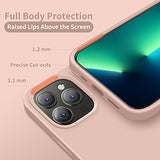 Cordking Designed for iPhone 13 Pro Max Case, Silicone Ultra Slim Shockproof Protective Phone Case with [Soft Anti-Scratch Microfiber Lining], 6.7 inch, Pinksand