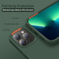 Cordking Designed for iPhone 13 Pro Max Case, Silicone Ultra Slim Shockproof Protective Phone Case with [Soft Anti-Scratch Microfiber Lining], 6.7 inch, Alpine Green