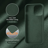 Cordking Designed for iPhone 13 Pro Max Case, Silicone Ultra Slim Shockproof Protective Phone Case with [Soft Anti-Scratch Microfiber Lining], 6.7 inch, Alpine Green