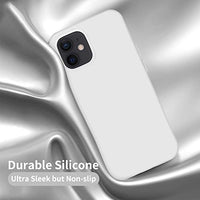 Cordking Designed for iPhone 12 Case, Designed for iPhone 12 Pro Case, Silicone Shockproof Phone Case with [Soft Anti-Scratch Microfiber Lining] 6.1 inch, White