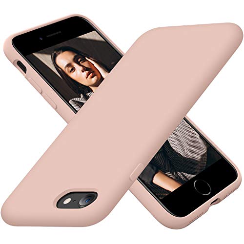 Cordking iPhone SE Case 2022/2020, iPhone 7 8 Case, Silicone Ultra Slim Shockproof Phone Case with [Soft Microfiber Lining], 4.7 inch, Pinksand