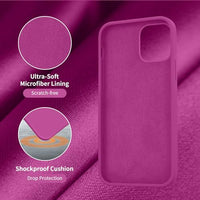 Cordking Designed for iPhone 12 Case, Designed for iPhone 12 Pro Case, Silicone Shockproof Phone Case with [Soft Anti-Scratch Microfiber Lining] 6.1 inch,Shocking Pink