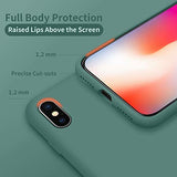 Cordking iPhone Xs Max Case, Silicone Ultra Slim Shockproof Protective Phone Case with [Soft Anti-Scratch Microfiber Lining], 6.5 inch, Midnight Green