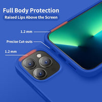 Cordking Designed for iPhone 13 Pro Case, Premium Liquid Silicone Ultra Slim Shockproof Protective Phone Case with [Soft Anti-Scratch Microfiber Lining], 6.1 inch, Klein Blue