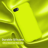 Cordking iPhone SE Case 2022/2020, iPhone 7 8 Case, Silicone Ultra Slim Shockproof Phone Case with [Soft Microfiber Lining], 4.7 inch, Fluorescent Green