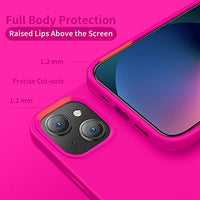 Cordking for iPhone 13 Case, iPhone 14 Case, Silicone Ultra Slim Shockproof Protective Phone Case with [Soft Anti-Scratch Microfiber Lining], 6.1 inch, Hot Pink