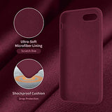 Cordking iPhone SE Case 2022/2020, iPhone 7 8 Case, Silicone Ultra Slim Shockproof Phone Case with [Soft Microfiber Lining], 4.7 inch, Plum