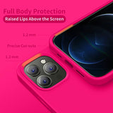 Cordking Designed for iPhone 13 Pro Case, Silicone Ultra Slim Shockproof Protective Phone Case with [Soft Anti-Scratch Microfiber Lining], 6.1 inch, Hot Pink