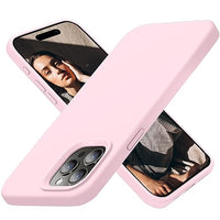 Cordking Designed for iPhone 15 Pro Max Case, Silicone Ultra Slim Shockproof iPhone 15 ProMax Case with [Soft Anti-Scratch Microfiber Lining], 6.7 inch, Chalk Pink