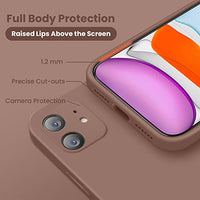 Cordking iPhone 11 Case, Silicone [Square Edges] & [Camera Protecion] Upgraded Phone Case with Soft Anti-Scratch Microfiber Lining, 6.1 inch, Light Brown