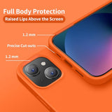 Cordking for iPhone 13 Case, iPhone 14 Case, Silicone Ultra Slim Shockproof Protective Phone Case with [Soft Anti-Scratch Microfiber Lining], 6.1 inch, Neon Orange