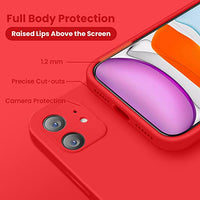 Cordking iPhone 11 Case, Silicone [Square Edges] & [Camera Protecion] Upgraded Phone Case with Soft Anti-Scratch Microfiber Lining, 6.1 inch, Red