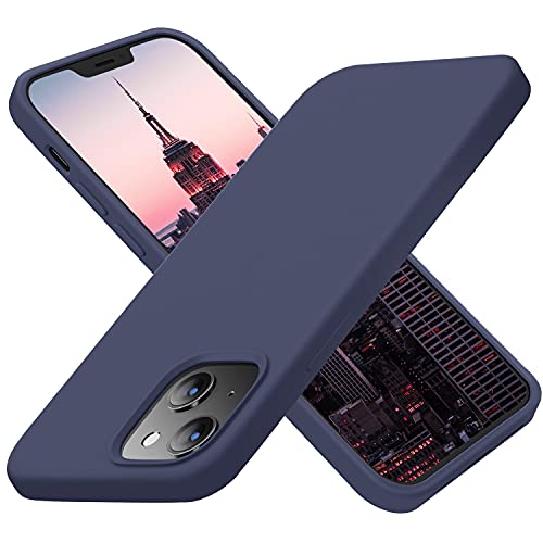 Cordking for iPhone 13 Case, iPhone 14 Case, Silicone Ultra Slim Shockproof Protective Phone Case with [Soft Anti-Scratch Microfiber Lining], 6.1 inch, Navy Blue