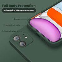 Cordking iPhone 11 Case, Silicone [Square Edges] & [Camera Protecion] Upgraded Phone Case with Soft Anti-Scratch Microfiber Lining, 6.1 inch, Alpine Green