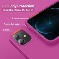 Cordking Designed for iPhone 12 Case, Designed for iPhone 12 Pro Case, Silicone Shockproof Phone Case with [Soft Anti-Scratch Microfiber Lining] 6.1 inch,Shocking Pink