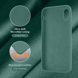 Cordking iPhone X Case, iPhone Xs Case, Silicone Ultra Slim Shockproof Phone Case with [Soft Anti-Scratch Microfiber Lining], 5.8 inch, Midnight Green